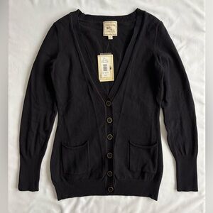 NWT Pink Rose black button-up cardigan sweater (size M)